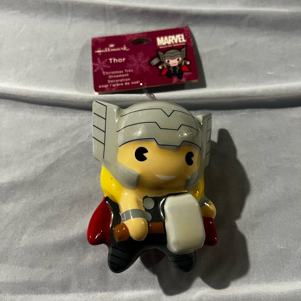 Hallmark Marvel Kawaii Art Collection THOR 4’ Inch Christmas Tree Ornament NEW